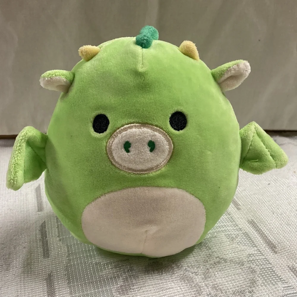 Squishmallows Dexter the Green Dragon Soft Plush with Yellow Horns 6”